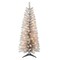 CC Christmas Decor 4.5' Pre-lit Silver Tinsel Slim Artificial Christmas Tree, Clear Lights